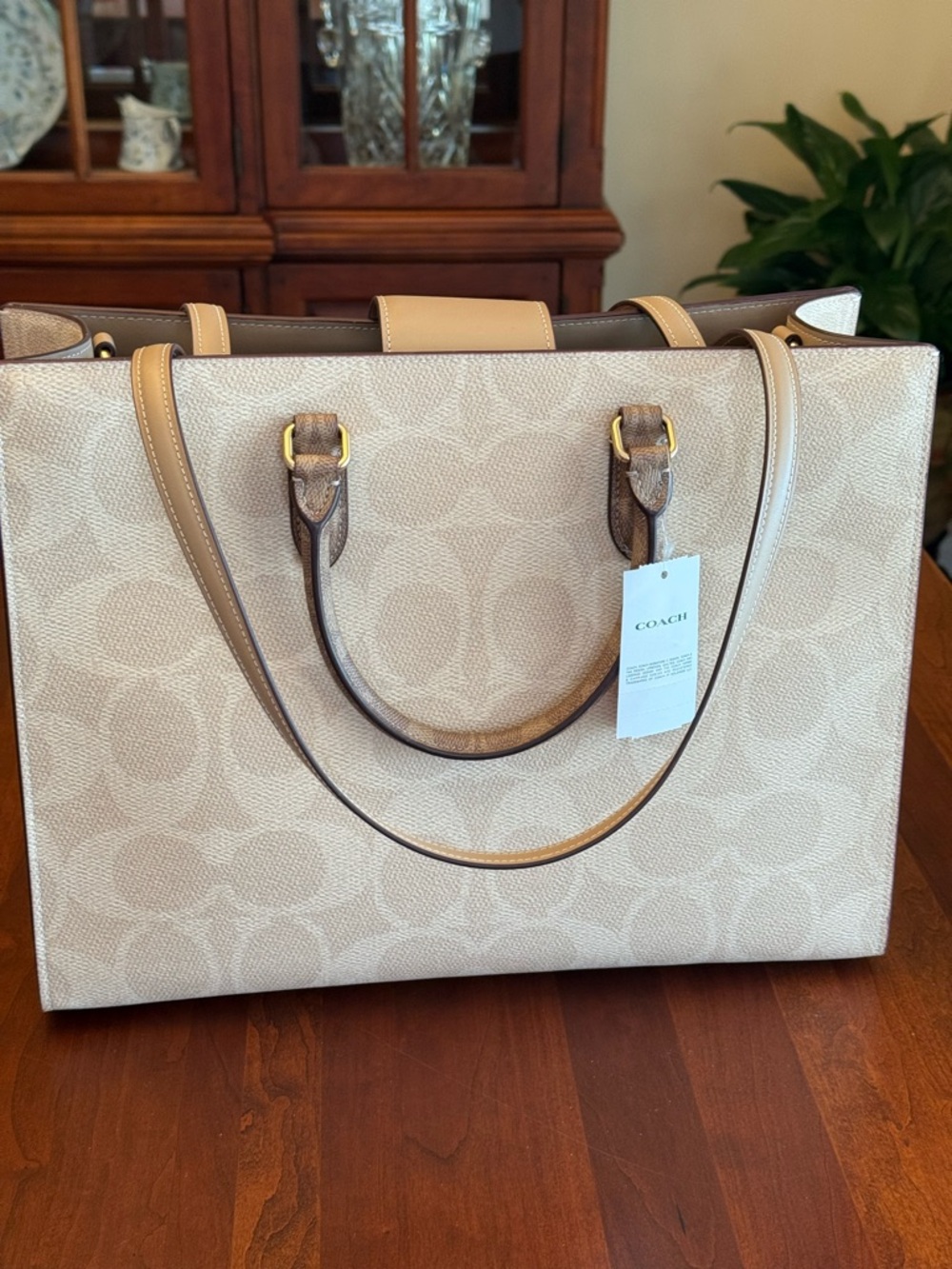 NWT Coach Maggie Tote Bag In Blocked Signature Canvas - Picture 5 of 9